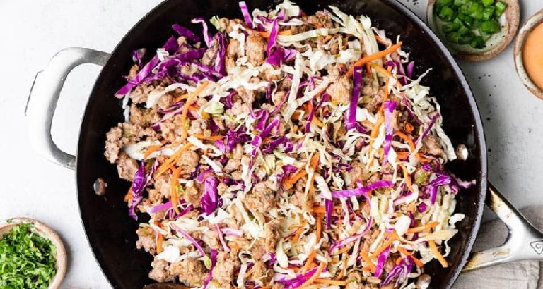 Egg Roll In A Bowl With Coleslaw Mix The Egg Roll Lady   Egg Roll In A Bowl With Coleslaw Mix 768x410 