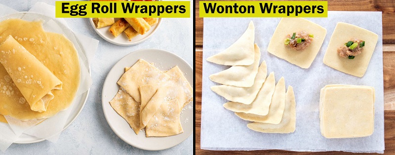 Egg Roll and Wonton Wrappers comparison