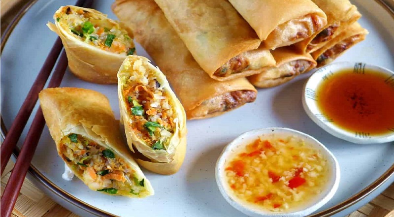 Spring Rolls with Sauces