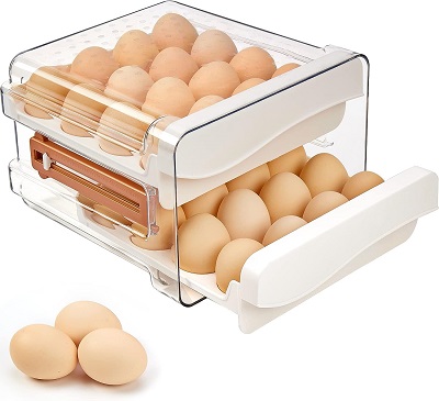 Egg Storage Container for Refrigerator, Vtopmart 2 PACK Egg Holder